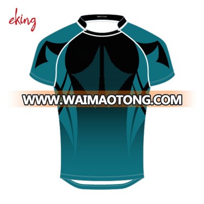 High quality wholesale cheap polyester custom sublimated blank rugby jersey for team