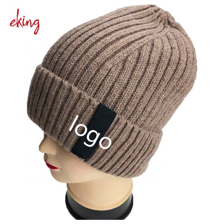 Winter soft knitted hats wool baseball caps with private label for men